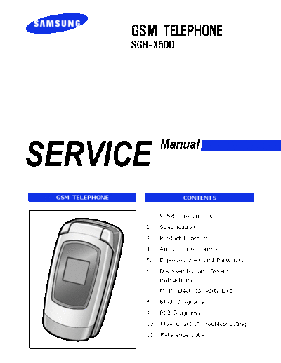 Samsung SGH-X500 service manual