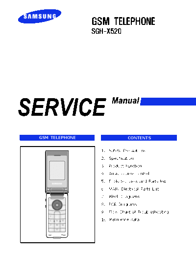Samsung SGH-X520 service manual