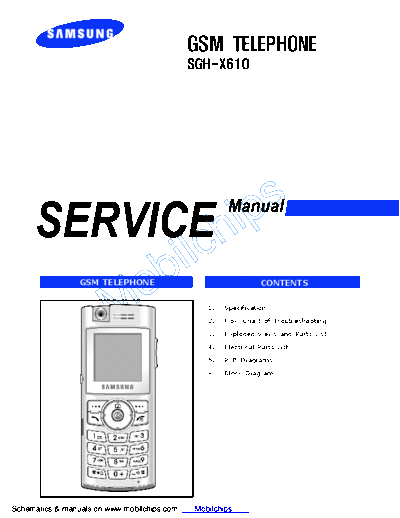 Samsung SGH-X610 service manual