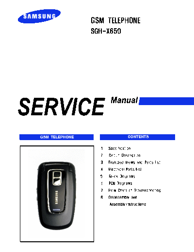 Samsung SGH-X650 service manual