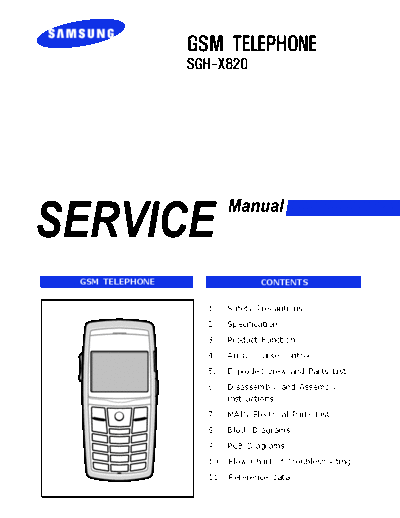 Samsung SGH-X820 service manual