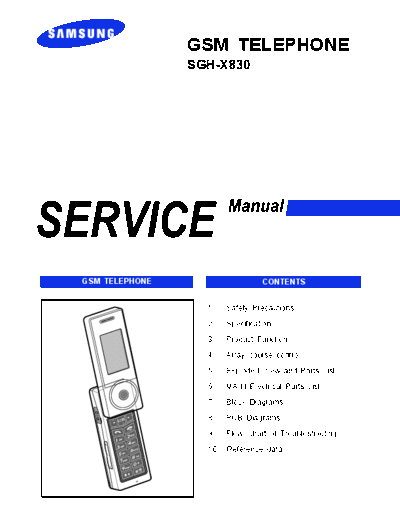 Samsung SGH-X830 service manual