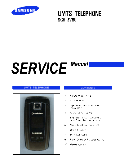 Samsung SGH-ZV60 service manual