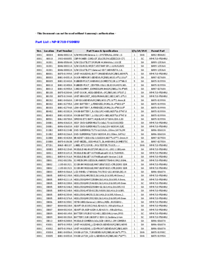 NP-R710-FS04RU_SM_EN_20080821090938796_Part_List_NP-R710-FS04RU.HTML