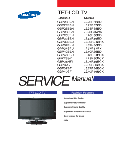 SAMSUNG GBP23SEN CHASSIS LE32R86BD LCD TV SM.part1