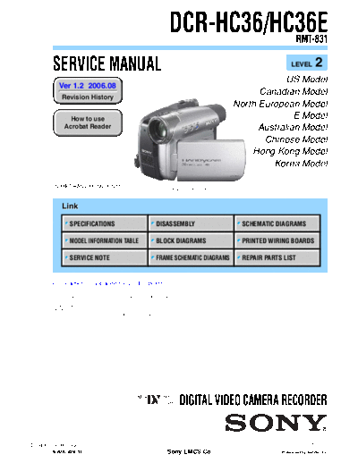SONY DCR-HC36, HC36E Level 2