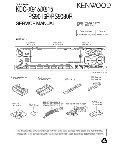KDC-X915 & X815 & PS9016R