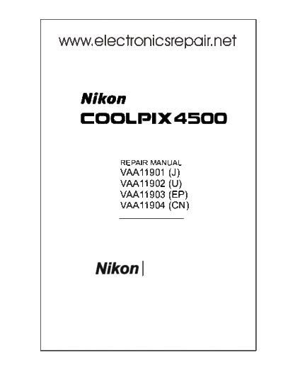 Nikon Coolpix 4500 Repair Manual