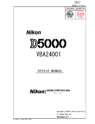 Nikon D5000 repair manual