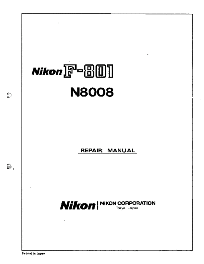 Nikon F801 Repair Manual