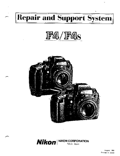 Manual Repair Nikon f4 f4S Repait And Support System
