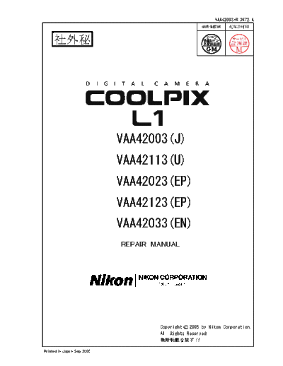 Coolpix L1 Repair Manual