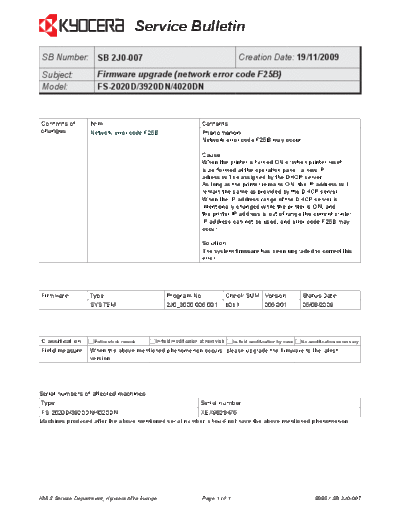 2J0-007 error f25b