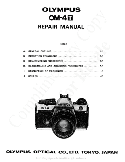 OLYMPUS OM-4T Repair Manual