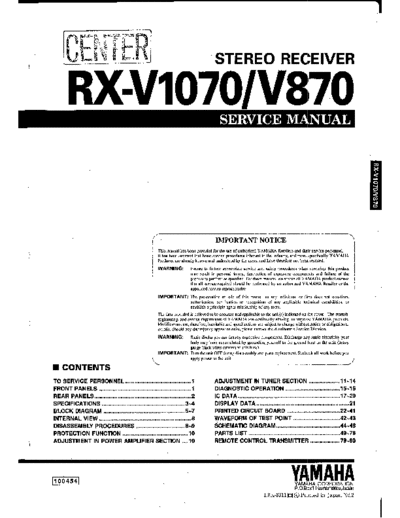 RX-V1070 & V870