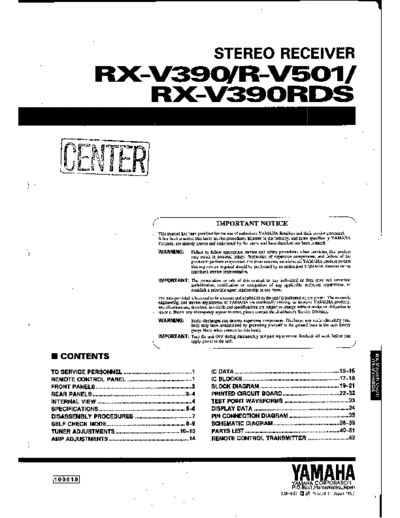 RX-V390 & R-V501
