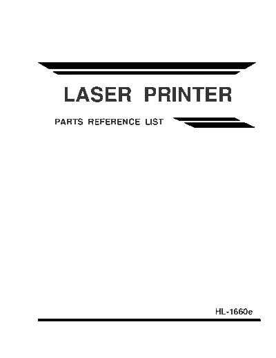 Brother HL-1660e Parts Manual