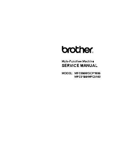 Brother MFC-6800, 9160, 9180, dCP1000 Service Manual