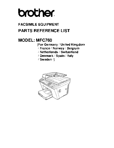 Brother MFC-760 Parts Manual