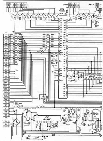 Принципиальна схема принтера EPSON LX-800