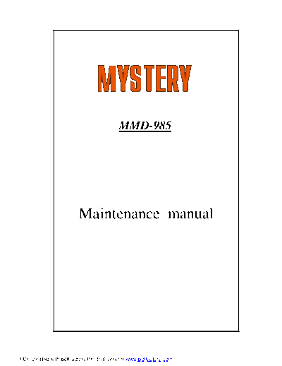 MYSTERY front cover