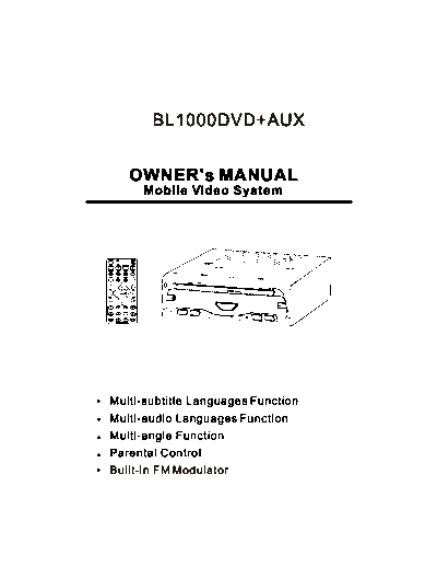 Prology DVD-300BFM _OWER MANUAL