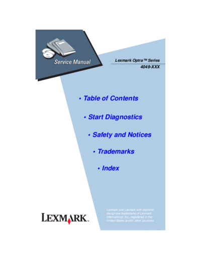 Lexmark Optra R 4049-XXX Service Manual B