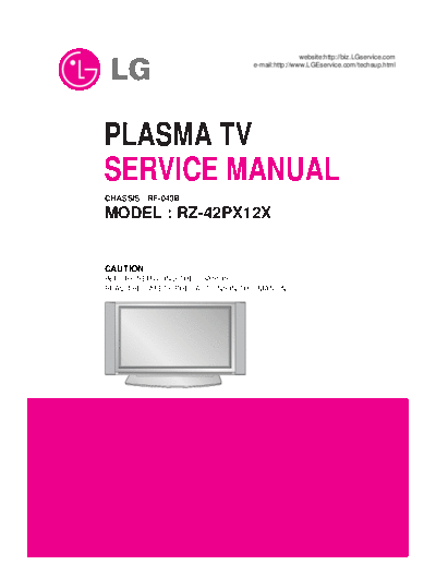 LG RZ-42PX12X Plasma TV Service Manual