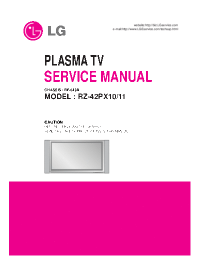 LG RZ-42PX10 Plasma TV Service Manual