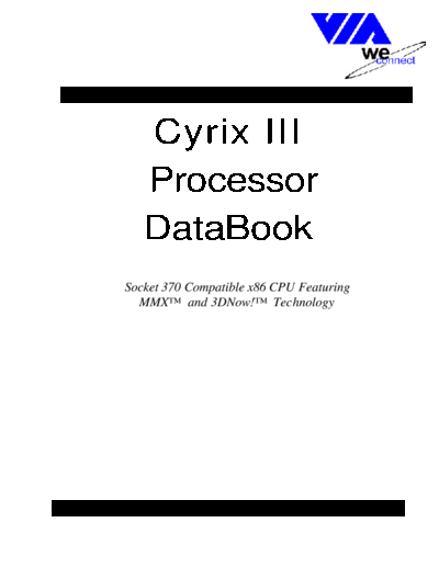 Cyrix III Processor DataBook