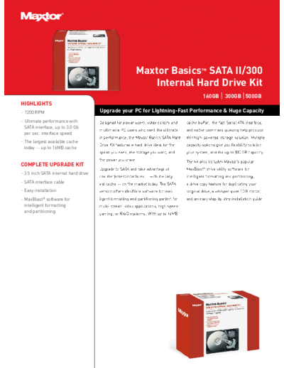 Maxtor Basics™ SATA II 300 Hard Drive Kit