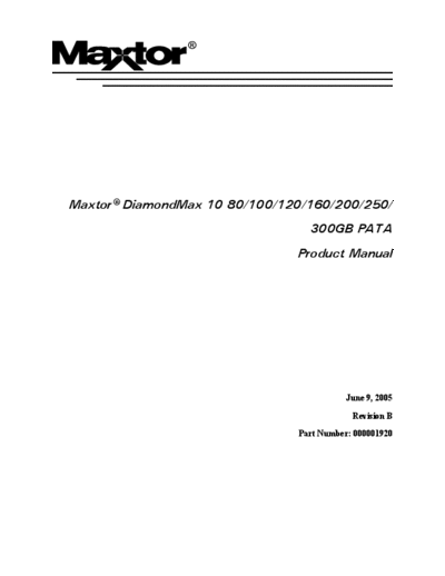 Maxtor DiamondMax 10 II