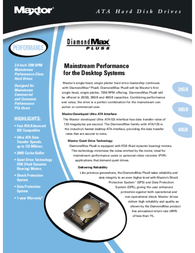 Maxtor DM+8 Performance