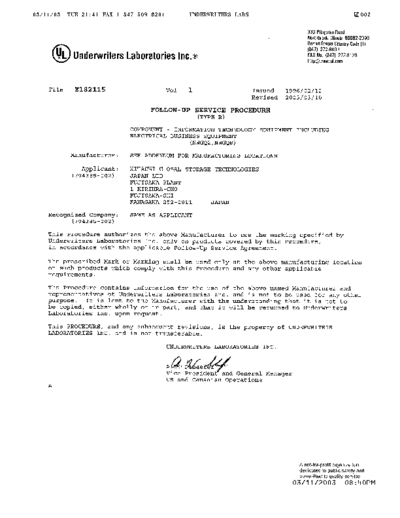 Hitachi Deskstar 180GXP Agency Approval Letter