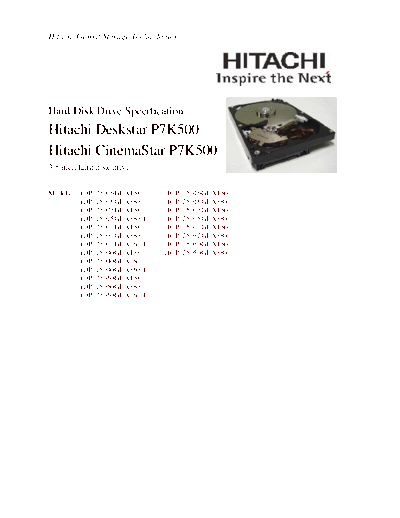 P7K500 OEM Specification Manual