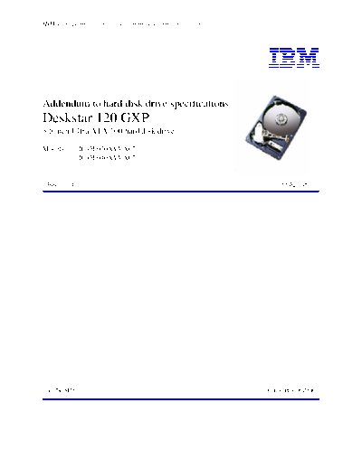 IBM Deskstar 120GXP 20 and 40GB Addendum v1.0
