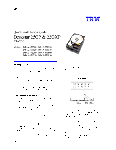 Deskstar 25GP & 22GXP Quick Installation Guide v4.0