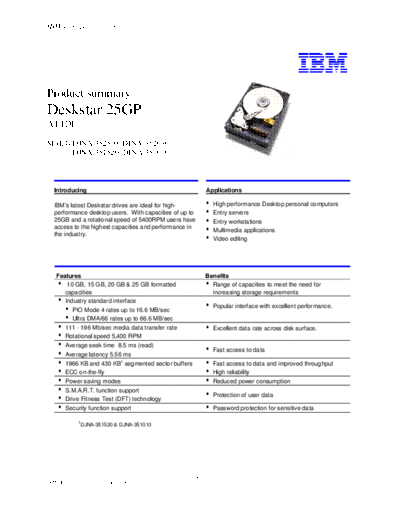 Deskstar 25GP Product Summary v4.0 - English