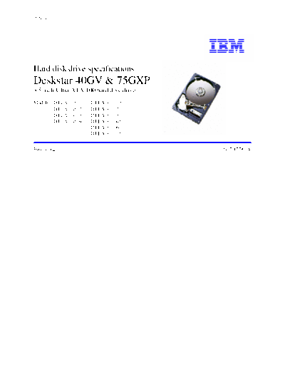 Deskstar 40GV & 75GXP OEM Specification v2.0