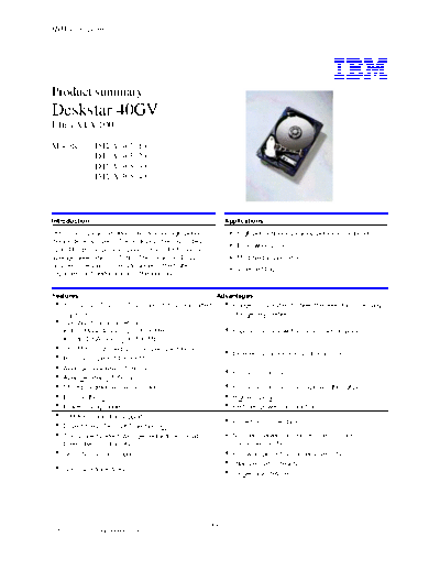 Deskstar 40GV Product Summary v3..0 - English
