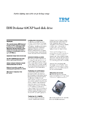 Deskstar 60GXP Datasheet