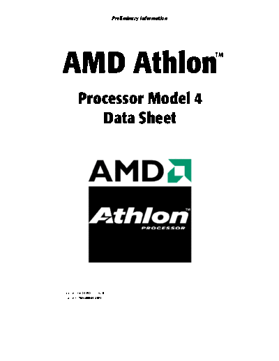 AMD Athlon™ Processor Model 4 Data Sheet