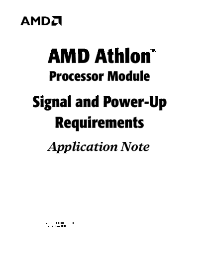 AMD Athlon™ Processor Module Signal and Power-Up Requirements Application Note
