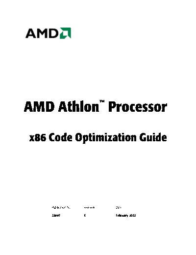 AMD Athlon™ Processor x86 Code Optimization Guide