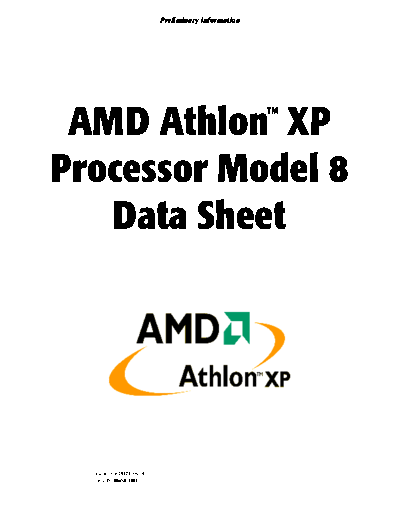 AMD Athlon™ XP Processor Model 8 Data Sheet