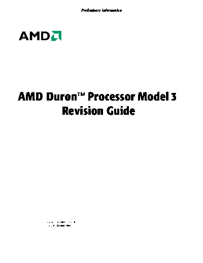 AMD Duron™ Processor Model 3 Revision Guide