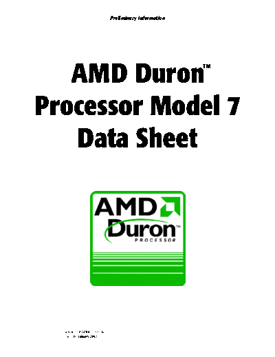 AMD Duron™ Processor Model 7 Data Sheet