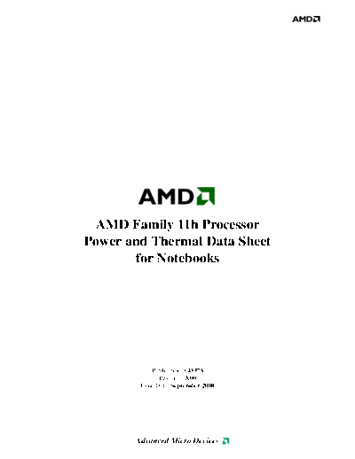 AMD Family 11h Processor Power and Thermal Data Sheet for Notebooks