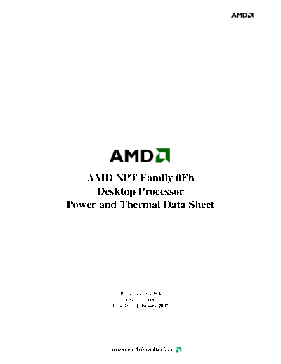 AMD NPT Family 0Fh Desktop Processor Power and Thermal Data Sheet