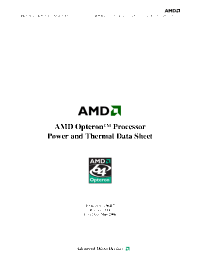 AMD Opteron™ Processor Power and Thermal Data Sheet